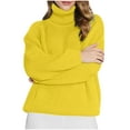 thumbnail image 1 of Women Oversized Sweaters High Neck Pullover Chunky Cable Knit Tops Warm Soft Outwear Fleece Thicken Apparel Fall Casual Clothes Long Sleeve Clothing Trendy Outfits, 1 of 6