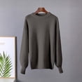 thumbnail image 1 of Women Oversized Sweaters, Loose Lantern Long Sleeve Fall Crewneck Casual Soft Knit Loungewear Fashion Pullover Blouse Tops Gray One Size, 1 of 6