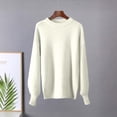 thumbnail image 1 of Women Oversized Sweaters, Loose Lantern Long Sleeve Fall Crewneck Casual Soft Knit Loungewear Fashion Pullover Blouse Tops Yellow One Size, 1 of 6