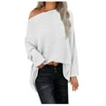 thumbnail image 1 of Women Oversized Sweaters, Women's Off Shoulder Long Batwing Sleeve Loose Pullover Sweater Knit Jumper Tunics Top, 1 of 5