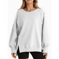 thumbnail image 1 of Women Oversized Sweatshirts Crewneck Side Slit Pullover Long Sleeve Casual Tops, 1 of 6