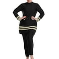 thumbnail image 1 of Women Oversized Swimsuit Conservative Swimsuit Long Sleeve Trousers Swim Cap Three Piece Swimsuit, 1 of 4