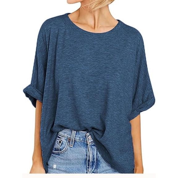 Women Oversized T-Shirt Loose Fit Workout Tops Short Sleeve Gym Basic Tee Shirt