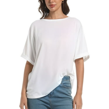 Women Oversized T-Shirt Loose Fit Workout Tops Short Sleeve Gym Basic Tee Shirt