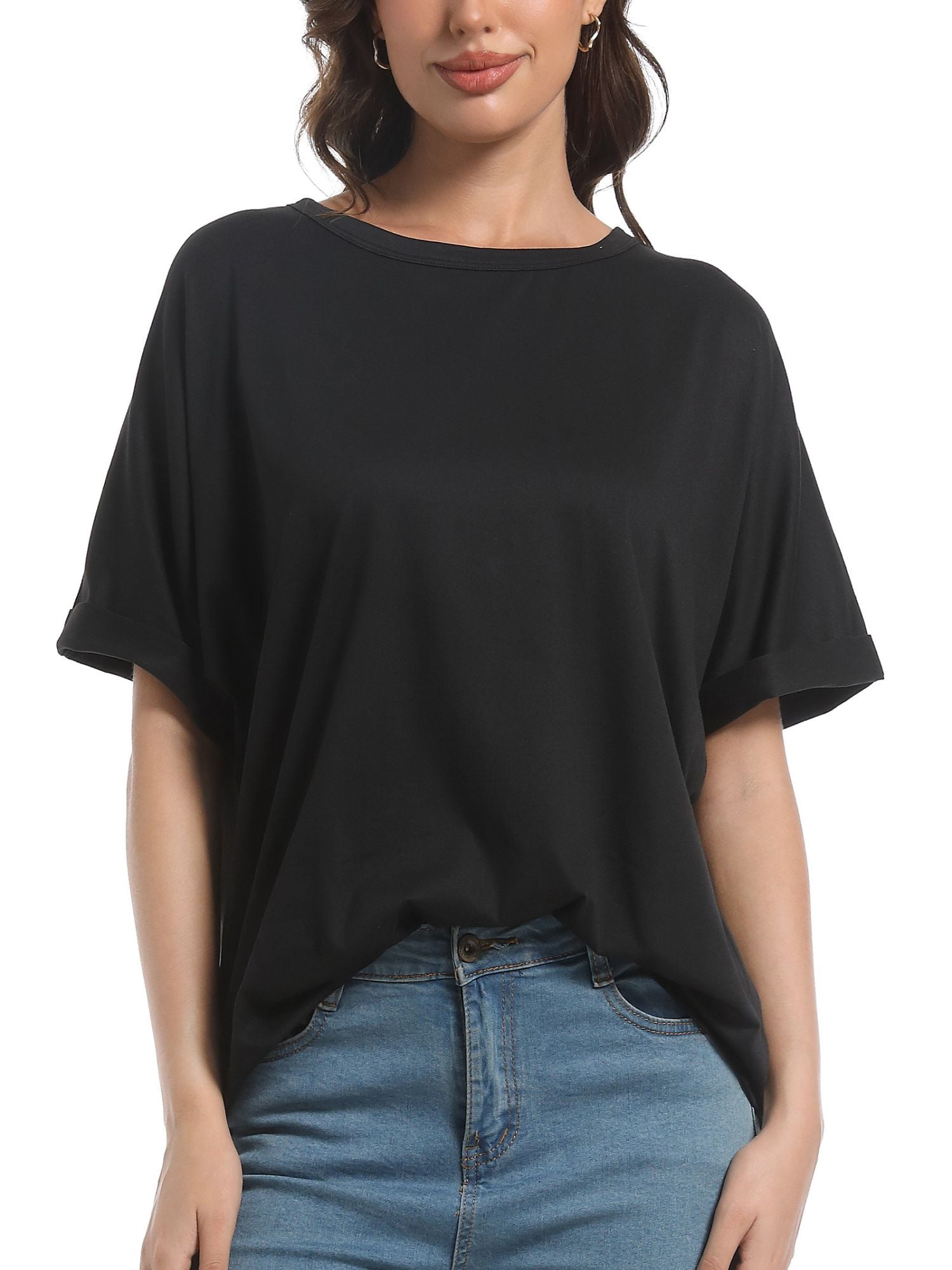 Women's Oversized T-Shirt – Loose Fit Short Sleeve Tee, Basic Top For Casual Or Gym - View #4