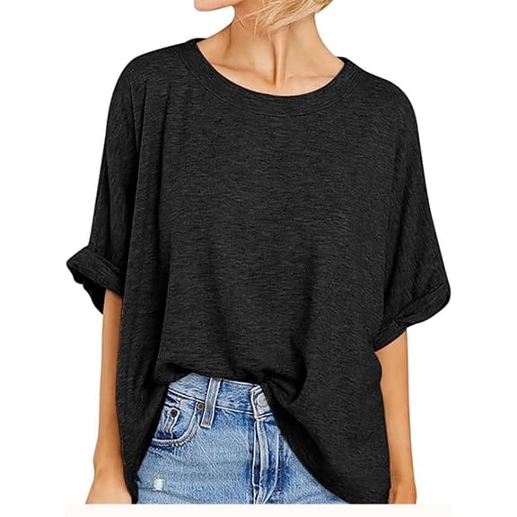 Women Oversized T-Shirt Loose Fit Workout Tops Short Sleeve Gym Basic Tee Shirt