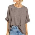 thumbnail image 1 of Women Oversized T-Shirt Summer Casual Short Sleeve Loose Tee Tops,Cethrio,Coffee,Size L, 1 of 8