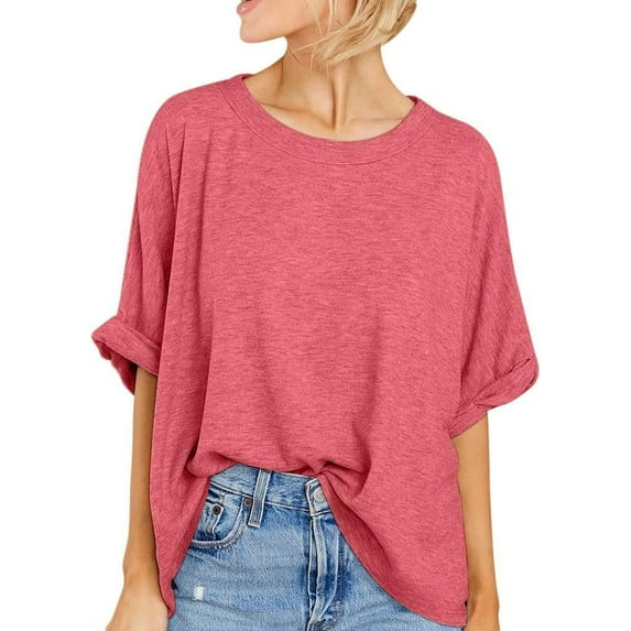 Women Oversized T-Shirt Summer Casual Short Sleeve Loose Tee Tops
