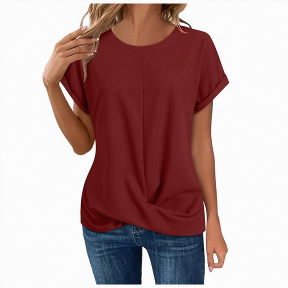 Women Oversized T Shirts Short Sleeve Summer Casual Loose Top Basic Tee with Pocket Fashion Casual Short Sleeve Shirts Classic Fit Crew Neck Tees Tops