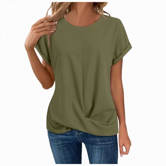 Women Oversized T Shirts Short Sleeve Summer Casual Loose Top Basic Tee with Pocket Fashion Casual Short Sleeve Shirts Classic Fit Crew Neck Tees Tops