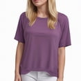 thumbnail image 1 of Women Oversized T Shirts Short Sleeve Summer Casual Loose Top Basic Tee with Pocket Fashion Casual Short Sleeve Shirts Classic Fit Crew Neck Tees Tops, 1 of 6
