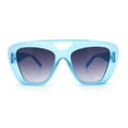 thumbnail image 1 of Women Oversized Thick Plastic Rectangle Cat Eye Flat Top Diva Sunglasses Matte Blue - Smoke, 1 of 8