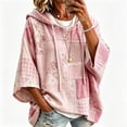 thumbnail image 1 of Women Oversized Tunic Drawstring Sweaters Fall Slouchy 3/4 Sleeve Soft and Comfort Casual Pullover, 4XL, 1 of 4