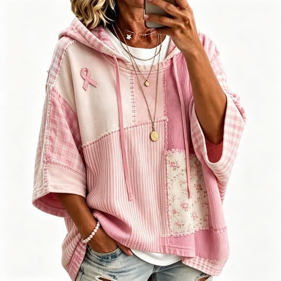 Women Oversized Tunic Drawstring Sweaters Fall Slouchy 3/4 Sleeve Soft and Comfort Casual Pullover, 5XL