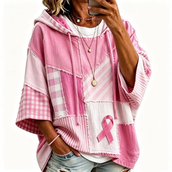 Women Oversized Tunic Drawstring Sweaters Fall Slouchy 3/4 Sleeve Soft and Comfort Casual Pullover, XL