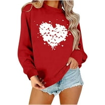 Women Oversized Valentine's Day Sweatshirt Long Sleeve Shirts Casual Loose Pullover Tops Fashion Outfits for Valentines Day