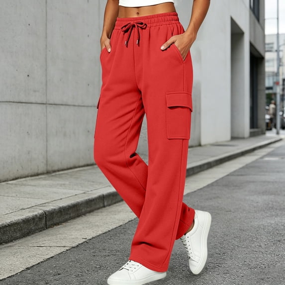 Women Oversized Wide Leg Cargo Sweatpants JIANLAI ,Drawstring Elastic Waist Casual Athletic Pants With Multi‑Pockets, Soft Cotton‑Blend Loose Fit Streetwear Trousers For Daily Workout Lounging