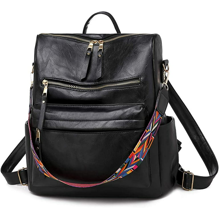 YOMYM Leather Backpack Purse for Women Designer Travel Backpack Purses PU  Fashion Ladies Shoulder Bag