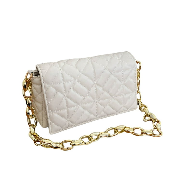Chanel Saddle Bag Quilted Leather with Chain Detail Small