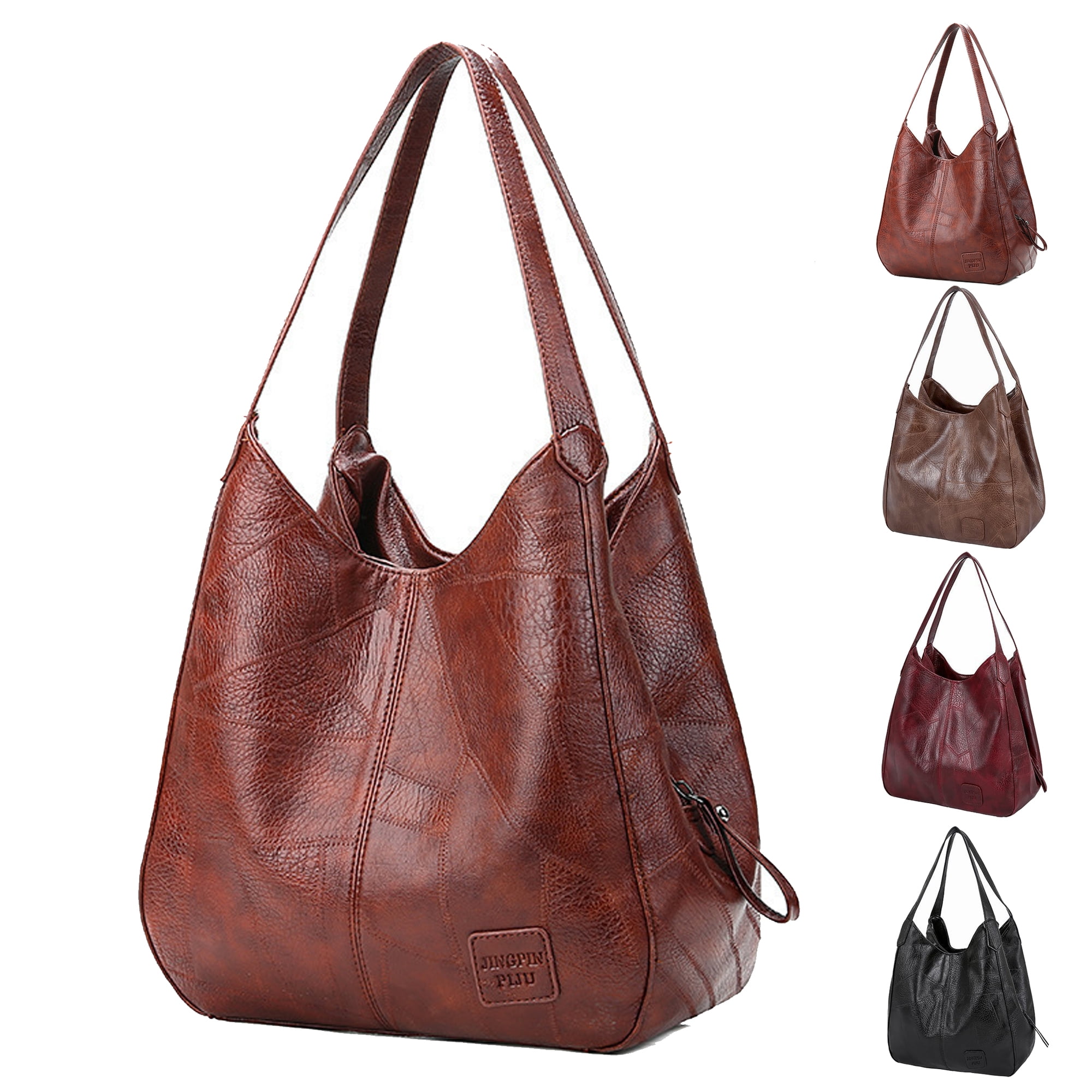 LOVEVOOK Large Purses for Women, Vintage Handbags for Women, PU Leather  Work Tote Bags, Shoulder Bag with Multi-Pockets, Satchel Hobo Bag, Beige:  Handbags