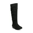 thumbnail image 1 of Women PU/Suede Wide Calf Knee High Boots Slouch Flat Heel Booties Shoes BLVD-W WIDE/CALF/BLACK Size 11, 1 of 3