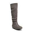 thumbnail image 1 of Women PU/Suede Wide Calf Knee High Boots Slouch Flat Heel Booties Shoes BLVD-W WIDE/CALF/TAN Size 9.5, 1 of 3