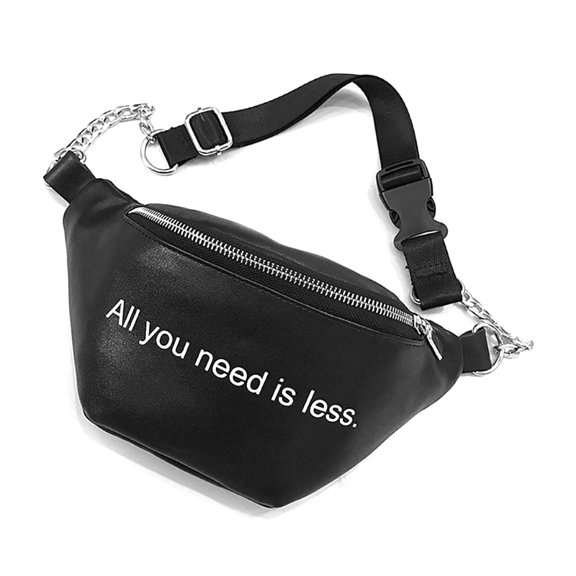 Women PU Waist Fanny Pack Chest Crossbag Travel Sports Zipper Pouch Hip Bum Bag
