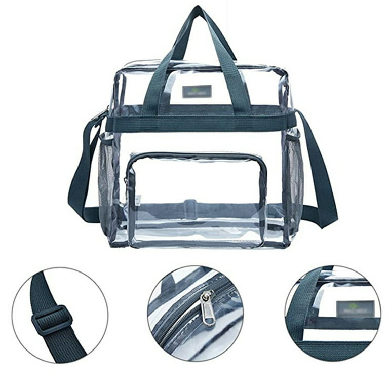 Lsmfon Clear Crossbody Messenger Shoulder Bag with Adjustable Strap NFL  Stadium Approved Transparent Purse