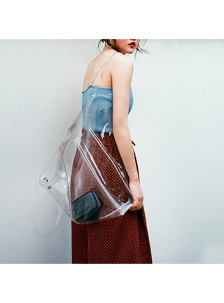 ON SALE! $19.99 - 2-in-1 Clear PVC Tote Bag w/ Croc Embossed Trim