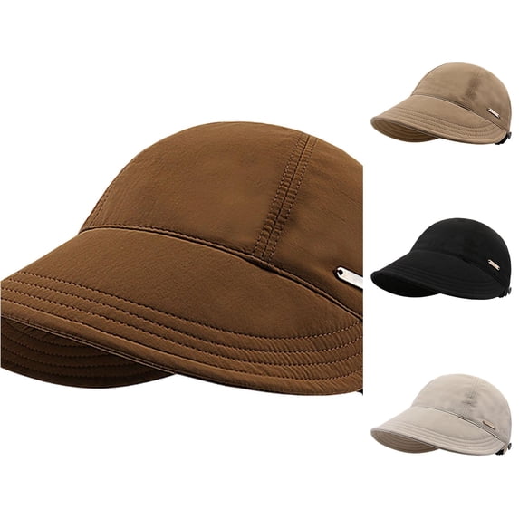 Women Packable Wide Brim Summer Hat Floppy Visor Foldable for Travel Beach Outdoor Reversible Bucket Hat