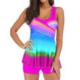 thumbnail image 1 of Women Padded Bikini Boyshorts Push-up Tankini Swimsuit Swimwear Plus Size Swimdress, 1 of 2