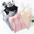 thumbnail image 1 of Women Padded Bra Camisole Top Vest Female Camisole With Built In Bra Black M, 1 of 9