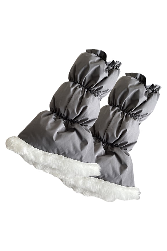 Women Padded Leg Covers Plush Hem Puffer Leg Warmers Flared Split Boot Socks