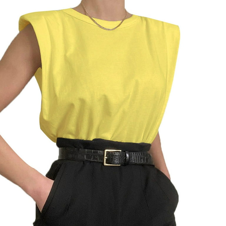 Padded sleeveless t shirt sale