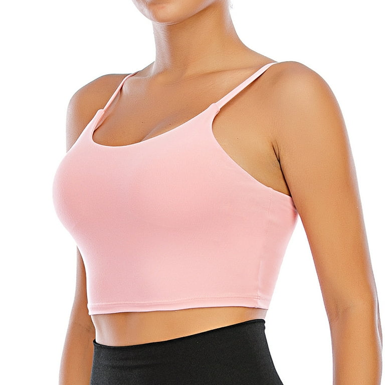 Women Padded Sports Bra Fitness Workout Running Shirts Yoga Tank Top  Camisole Crop Top with Built in Bra