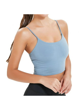 DYLH Crop Tank Top with Built in Bbra Cotton Crop Tops Cropped Shelf Bra  Tank Black White Grey at  Women's Clothing store