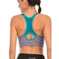 thumbnail image 1 of Women Padded Sports Bra Fitness Workout Running Shirts Yoga Tank Top Sexy Medium Support Yoga Bra With Removable Cups,Green/Gray/Red/Watermelon Red/Blue/Peacock Blue, 1 of 6