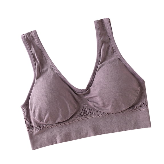 Women Padded Sports Bra Full-Coverage Bra Feature V-Neck Full-Figure Bra Style W-11 Brown XL