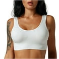 thumbnail image 1 of Women Padded Sports Bra Pullover Bra Feature V-Neck Full-Figure Bra Style W-1815 White L, 1 of 8