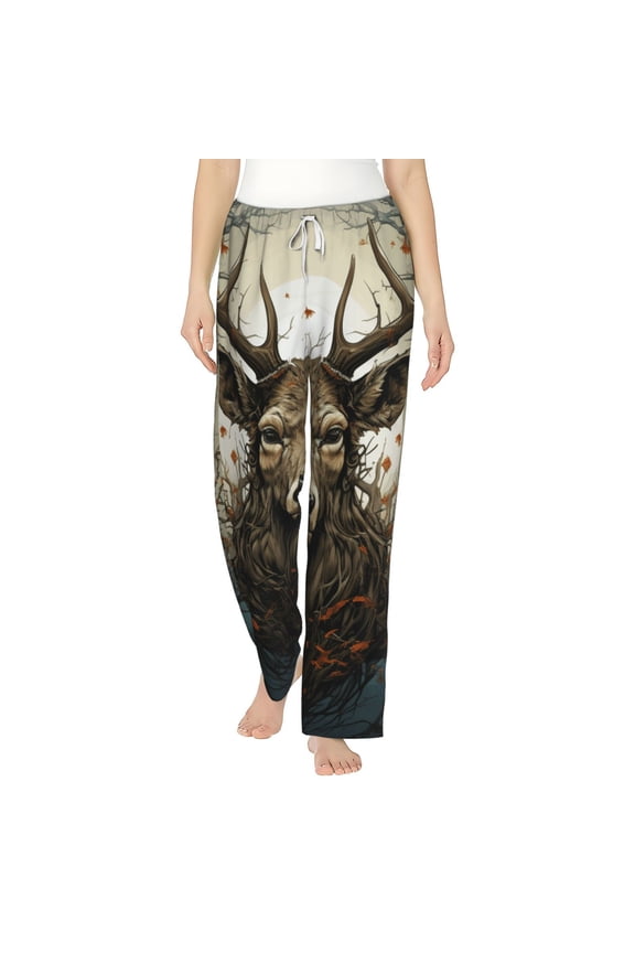 Women Pajama Pants Casual Lightweight Lounge Yoga Bottoms, Deer Antler Whitetail