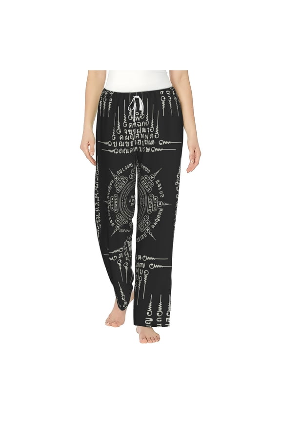 Women Pajama Pants Casual Lightweight Lounge Yoga Bottoms, Muay Thai Sacred Symbol