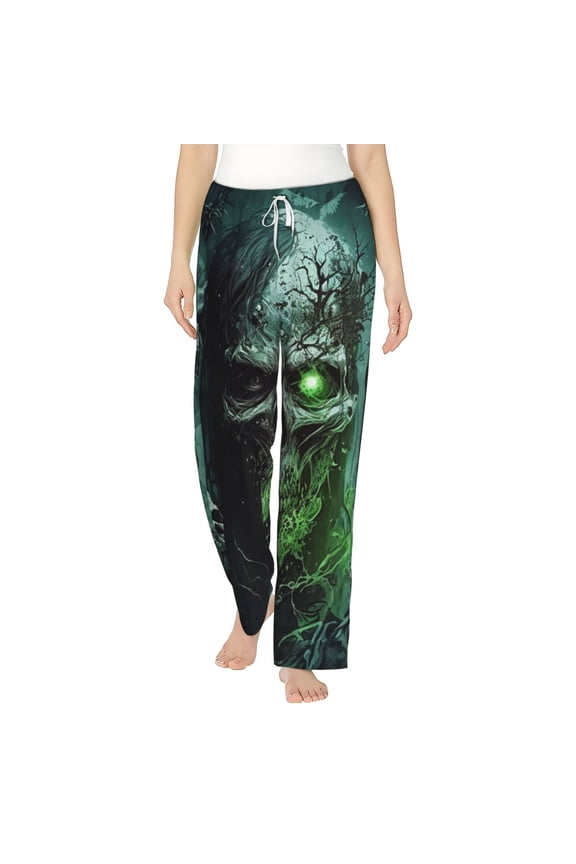 Women Pajama Pants Casual Lightweight Lounge Yoga Bottoms, Skull Zombies Ghost Death Skulls