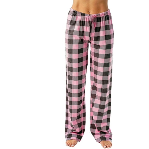 Women Pajama Pants Comfy Pj Bottom with Pockets Stretch Plaid Sleepwear