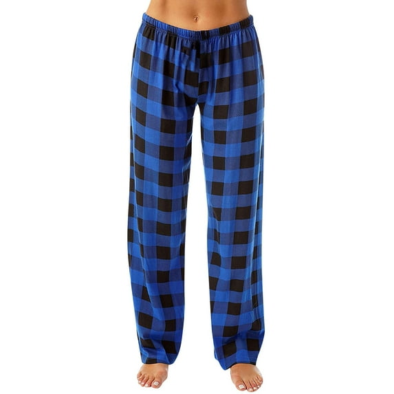 Women Pajama Pants Comfy Pj Bottom with Pockets Stretch Plaid Sleepwear