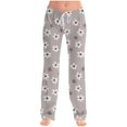 thumbnail image 1 of Women Pajama Pants Long Comfy Casual Drawstring Stretch Wide Leg Lounge Pants Fashion Color Block Pajs with Pockets, 1 of 6