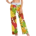 thumbnail image 1 of Women Pajama Pants Lounge Pants Long Stretch Comfy Sleepwear Autumn Colored Maple Leaves, 1 of 7