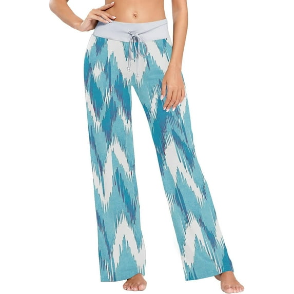 Women Pajama Pants Lounge Pants Long Stretch Comfy Sleepwear Chevron Traditional Watercolour