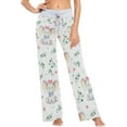 thumbnail image 1 of Women Pajama Pants Lounge Pants Long Stretch Comfy Sleepwear Cute Elephant Green Leaf, 1 of 7