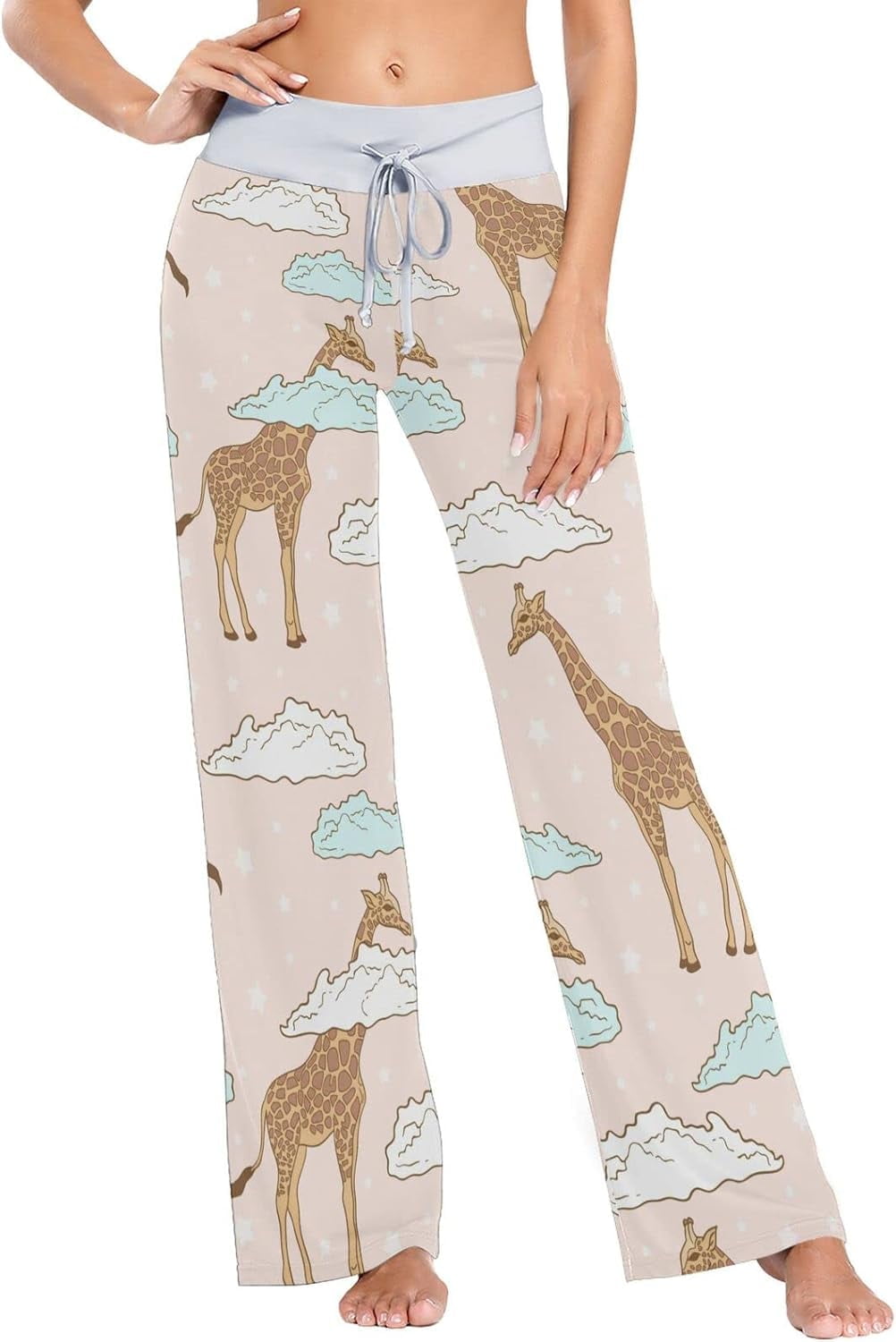 Women Pajama Pants Lounge Pants Long Stretch Comfy Sleepwear Cute Giraffe in Clouds Walmart