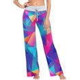 thumbnail image 1 of Women Pajama Pants Lounge Pants Long Stretch Comfy Sleepwear Hipster Rainbow Colorful Triangles, 1 of 7